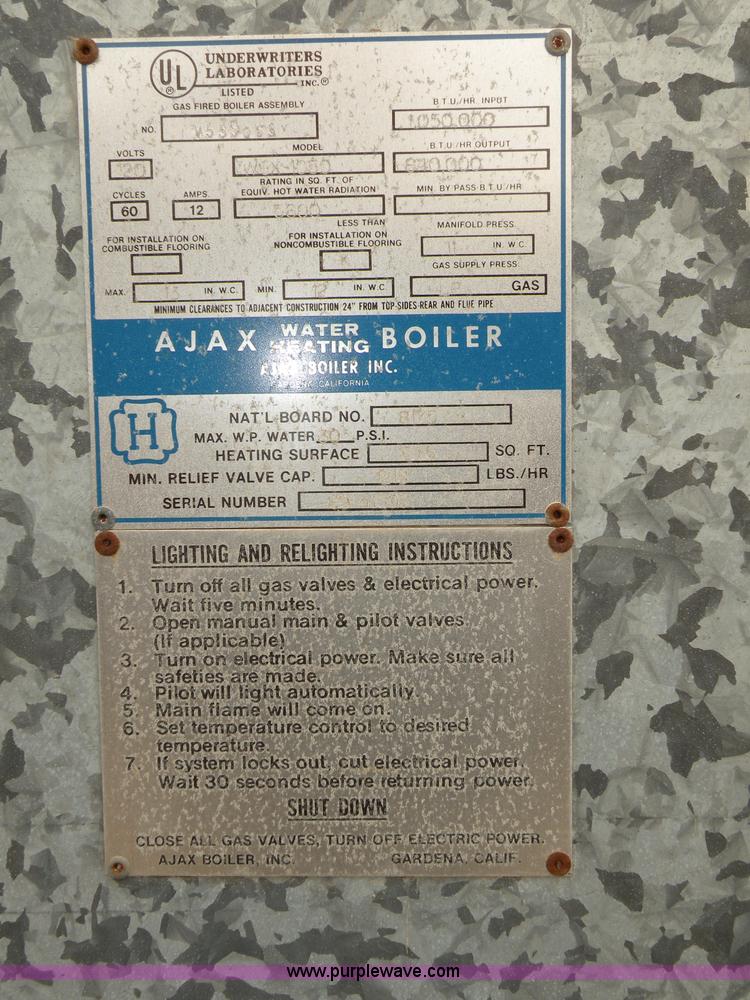 image for item 5140 1989 Ajax boiler