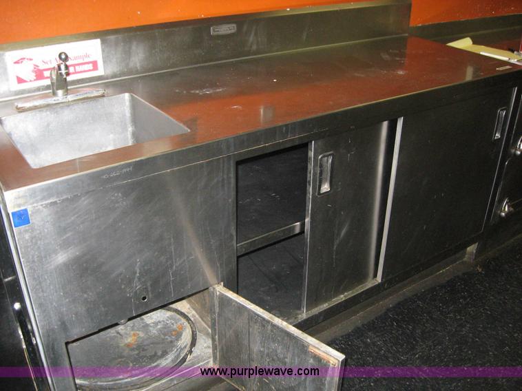 image for item 5166 Stainless steel sink with storage cabinet