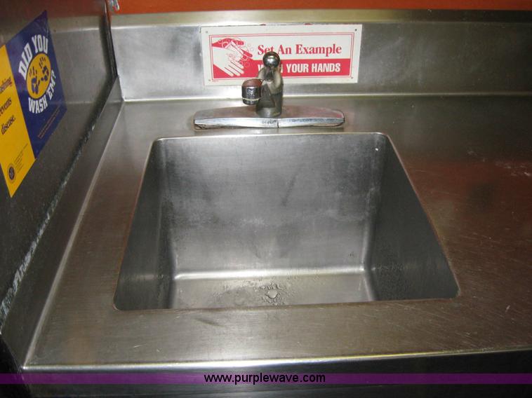 image for item 5166 Stainless steel sink with storage cabinet