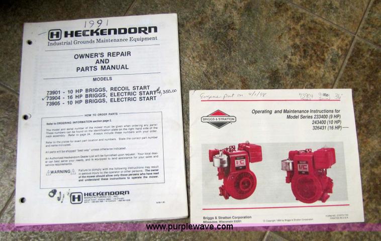 image for item 5238 1991 Heckendorn 73904 riding mower