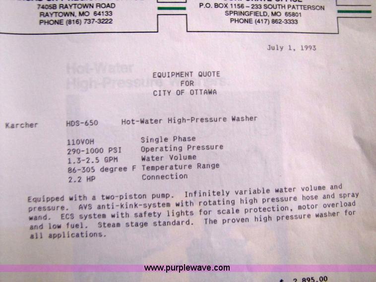 image for item 5239 (2) Karcher hot water high-pressure washers