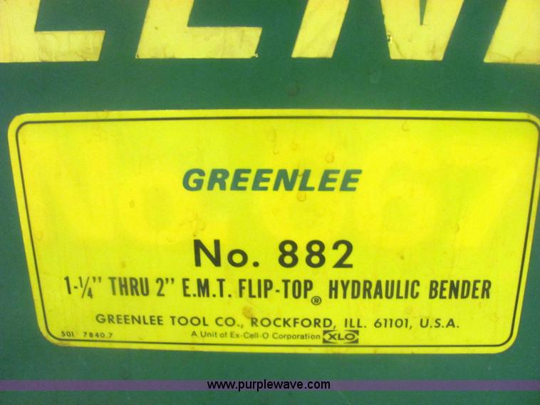 image for item 6103 Green Lee 882 EMT flip top hydraulic bender