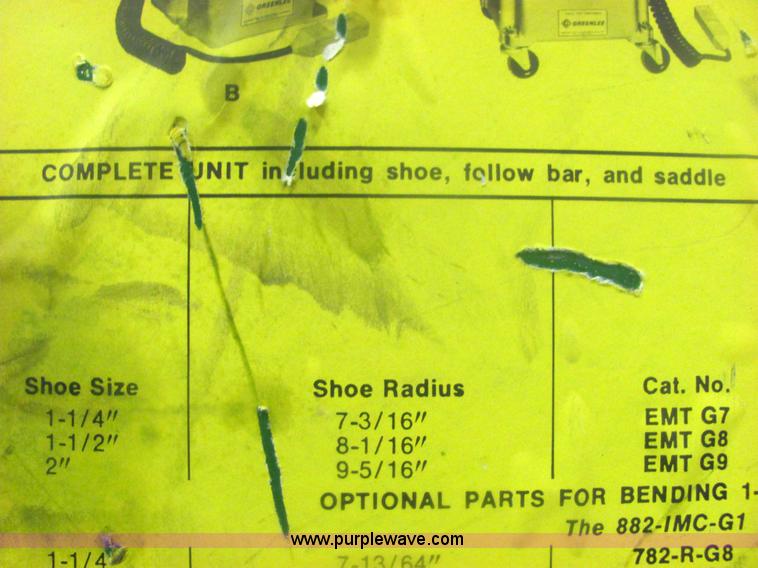 image for item 6103 Green Lee 882 EMT flip top hydraulic bender