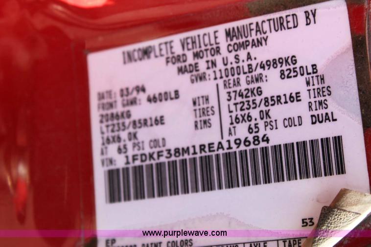 image for item 6531 1994 Ford F350 XL fire truck