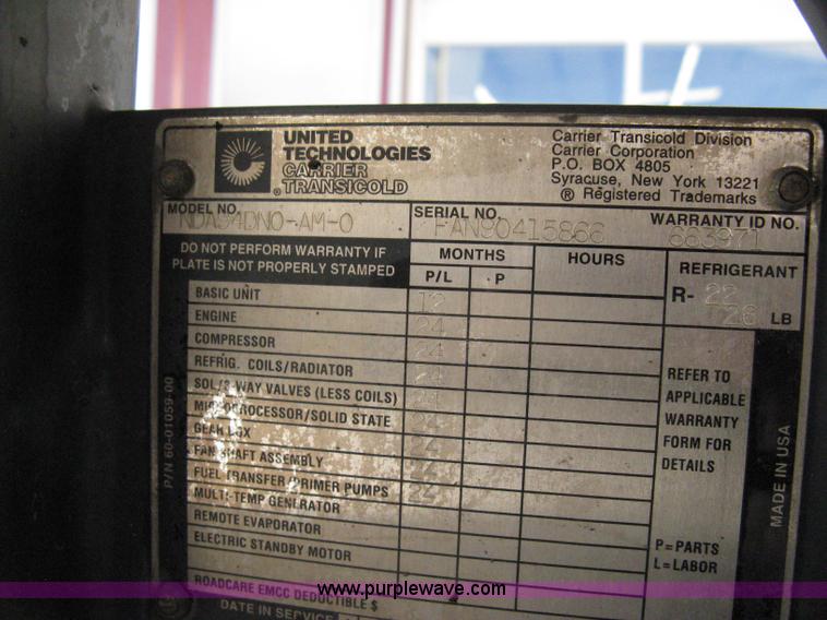 image for item 8097 Carrier Phoenix Ultra Ultima 53 R22 refrigeration unit