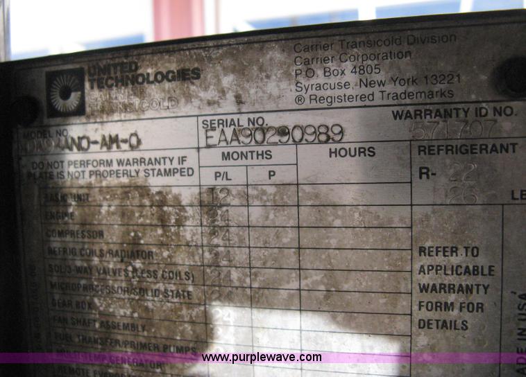 image for item 8098 Carrier Phoenix Ultra Ultima 53 R22 refrigeration unit