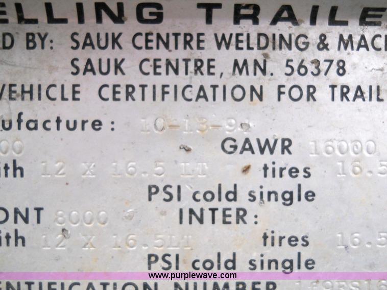 image for item 7775 1995 Felling tandem axle trailer