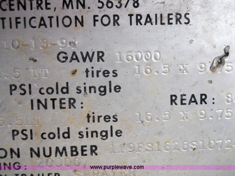 image for item 7775 1995 Felling tandem axle trailer