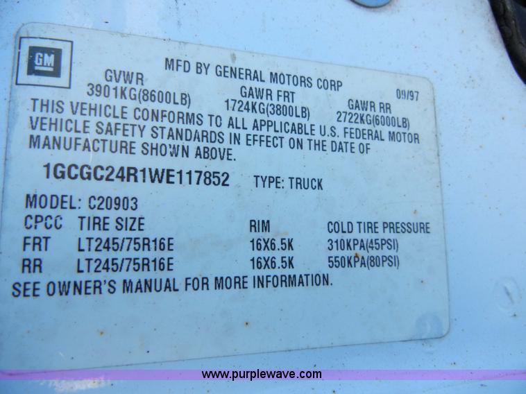 image for item 2350 1998 Chevrolet C2500 Cheyenne Heavy Duty pickup truck