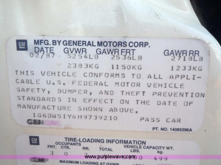 image for item 3169 1987 Cadillac Brougham