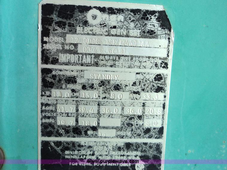 image for item 3450 Onan 12kW stand-by generator