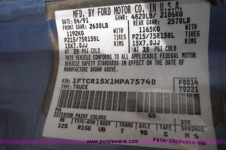 image for item 5488 1991 Ford Ranger STX extended cab pickup truck