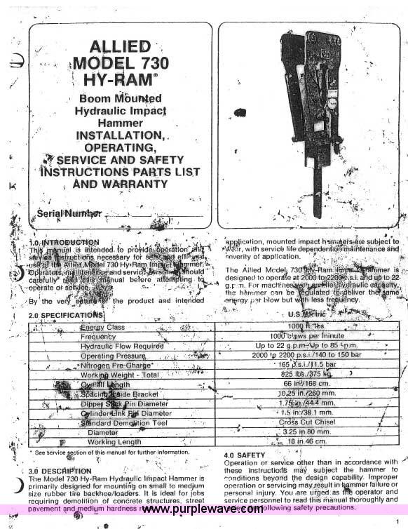 image for item 5219 Allied 730 Hy-Ram impact hammer