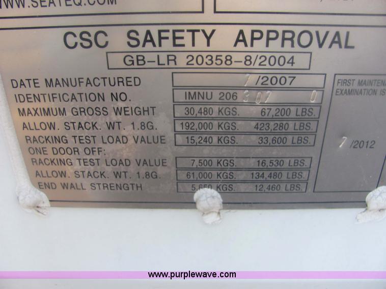 image for item 6824 2007 steel storage container