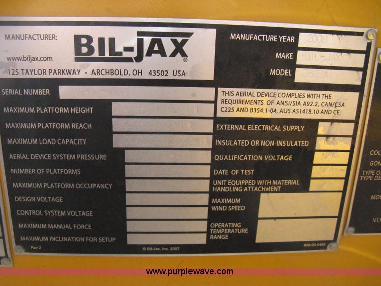 image for item 8106 2008 Bil-jax 3522A aerial lift