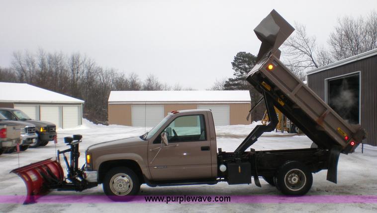 image for item 1201 1997 Chevrolet K3500 truck with dump bed and snow plow