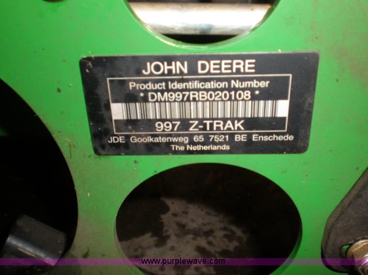 image for item 1203 2007 John Deere 997 Z Trac mower