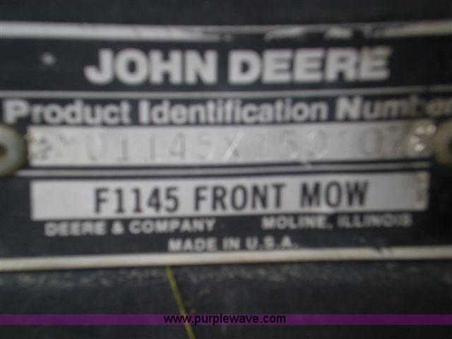 image for item 1207 1995 John Deere 1145 front mount mower