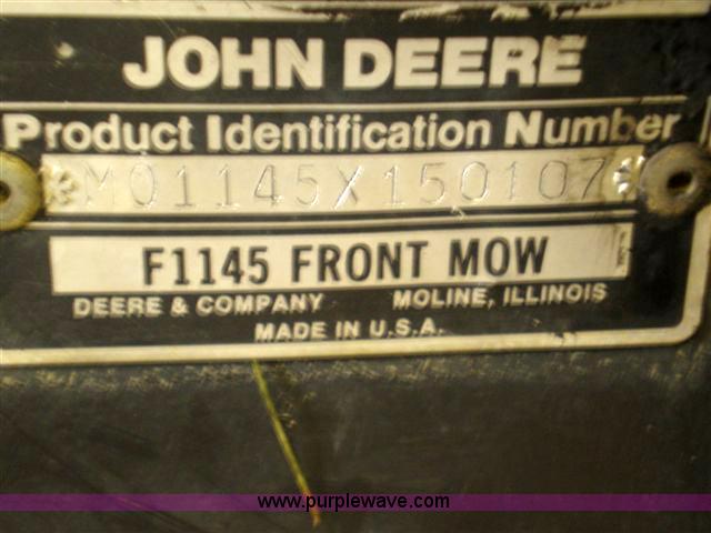 image for item 1207 1995 John Deere 1145 front mount mower