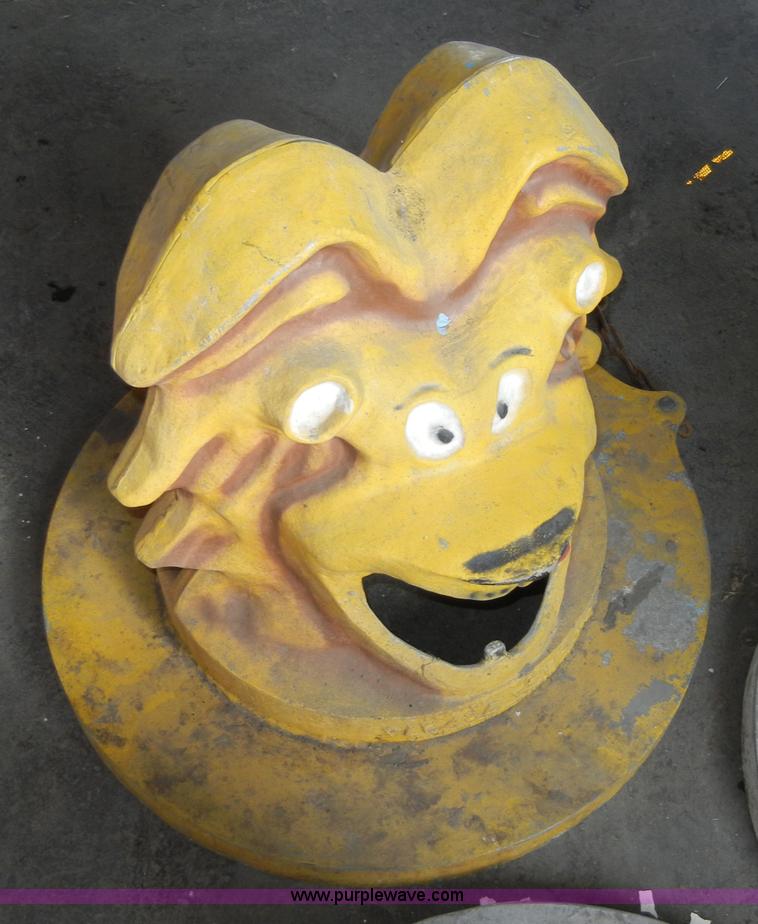 image for item 2100 (4) assorted cast iron trash can lids