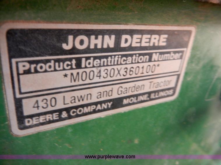 image for item 2126 John Deere 430 riding mower