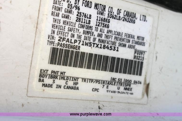 image for item 6292 1996 Ford Crown Victoria Police Interceptor