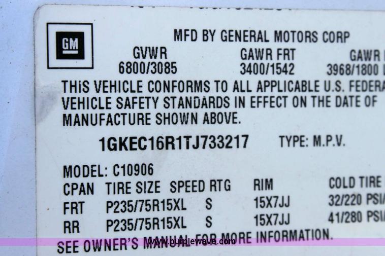 image for item 9151 1996 GMC C1500 Suburban Sierra SL