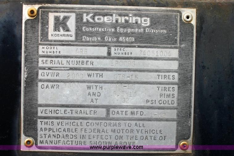 image for item 6282 1982 Koehring AR6 asphalt recycler