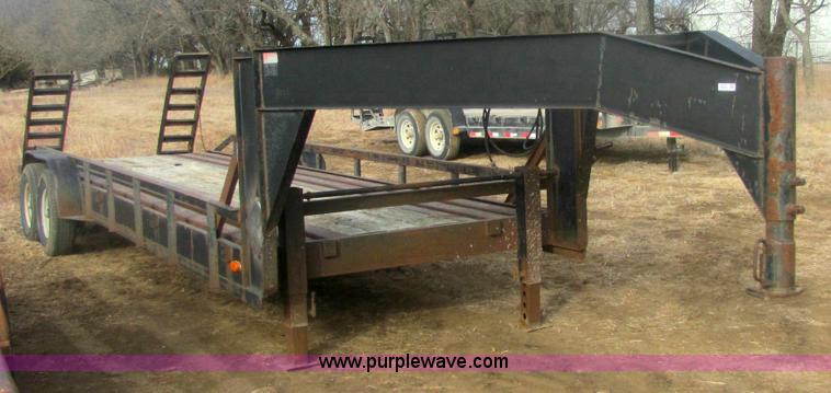 image for item 6829 1990 goose neck tandem axle trailer