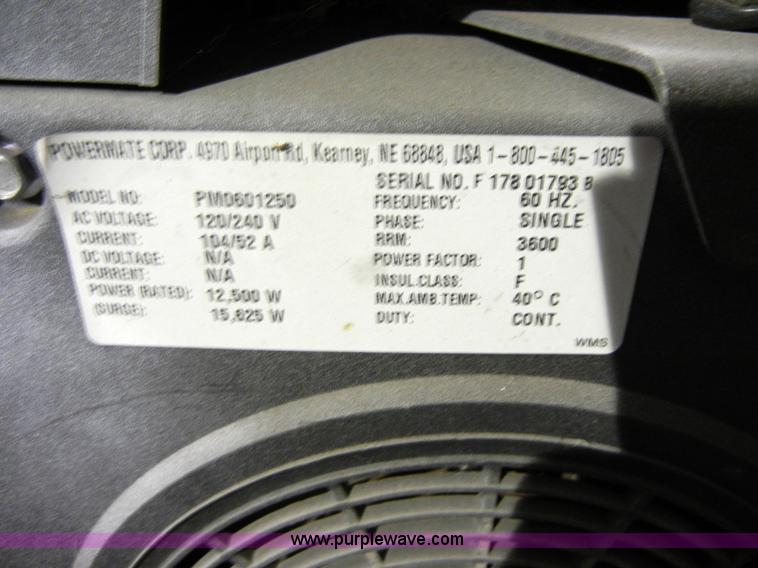 image for item 2060 Powermate 12,500 watt generator