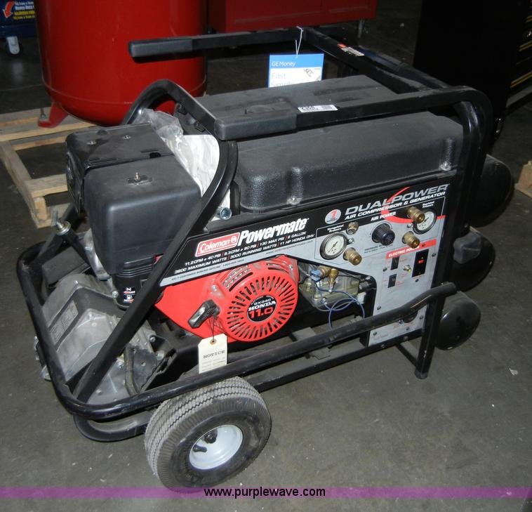 image for item 2368 Coleman Powermate dual power air compressor and generator