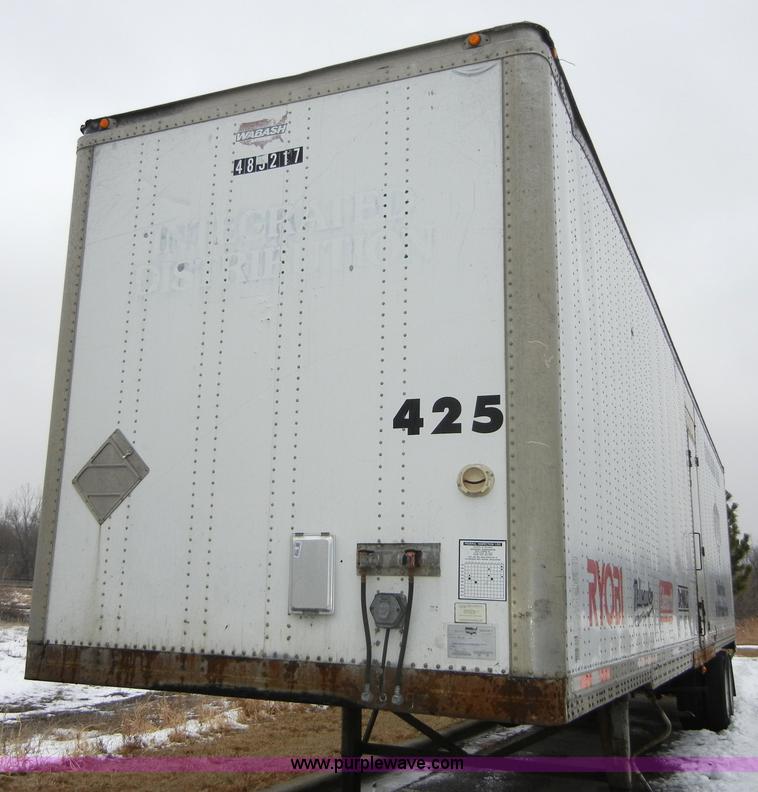 image for item 2413 1996 Wabash SA-102-CW 48' van trailer with interior shelving