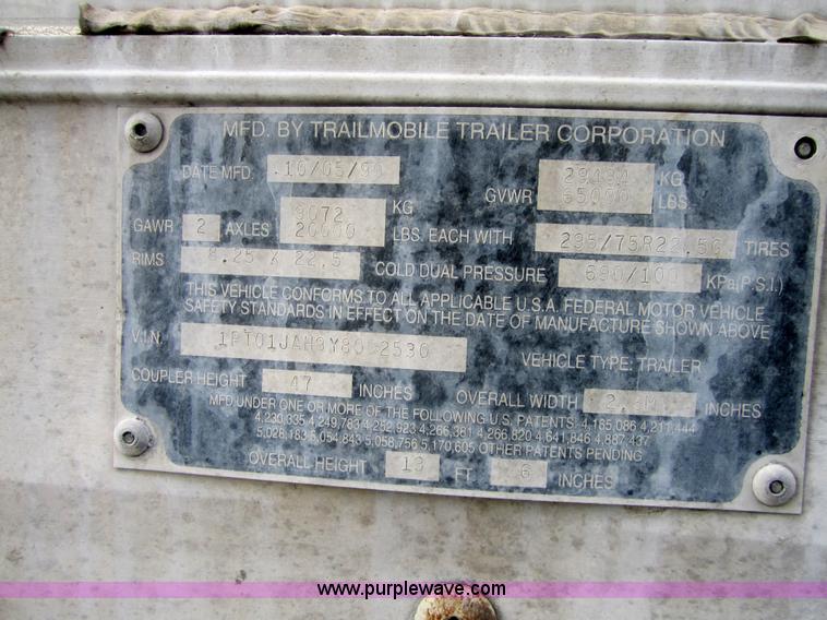 image for item 3057 2000 Trailmobile 53' dry van semi-trailer