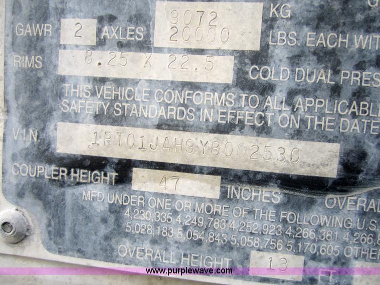 image for item 3057 2000 Trailmobile 53' dry van semi-trailer