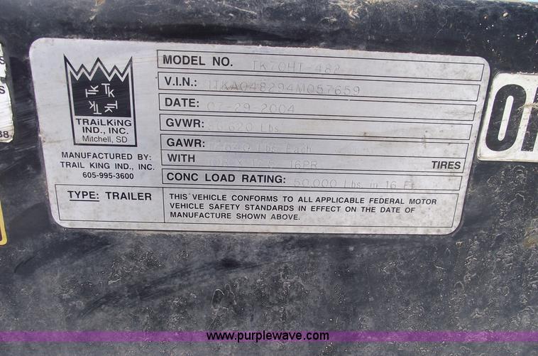 image for item 5386 2004 Trail King TK70HT-482 48' trailer