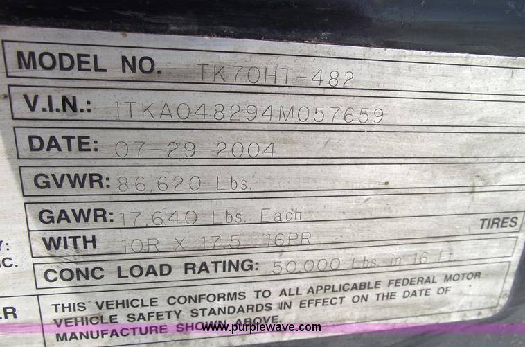 image for item 5386 2004 Trail King TK70HT-482 48' trailer