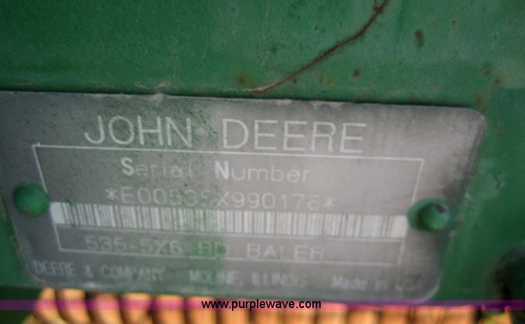 image for item 3288 1995 John Deere 535 5x6 round baler