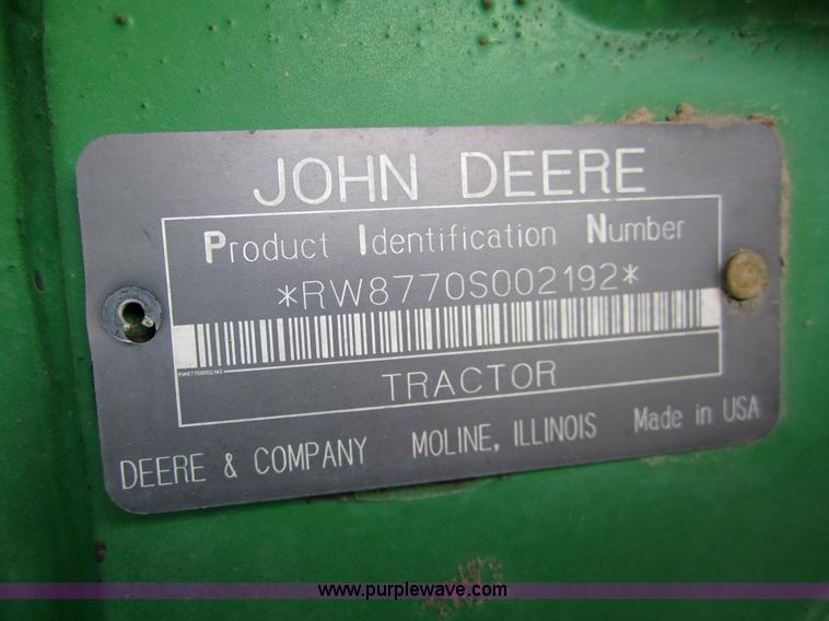 image for item 3291 1994 John Deere 8770 tractor