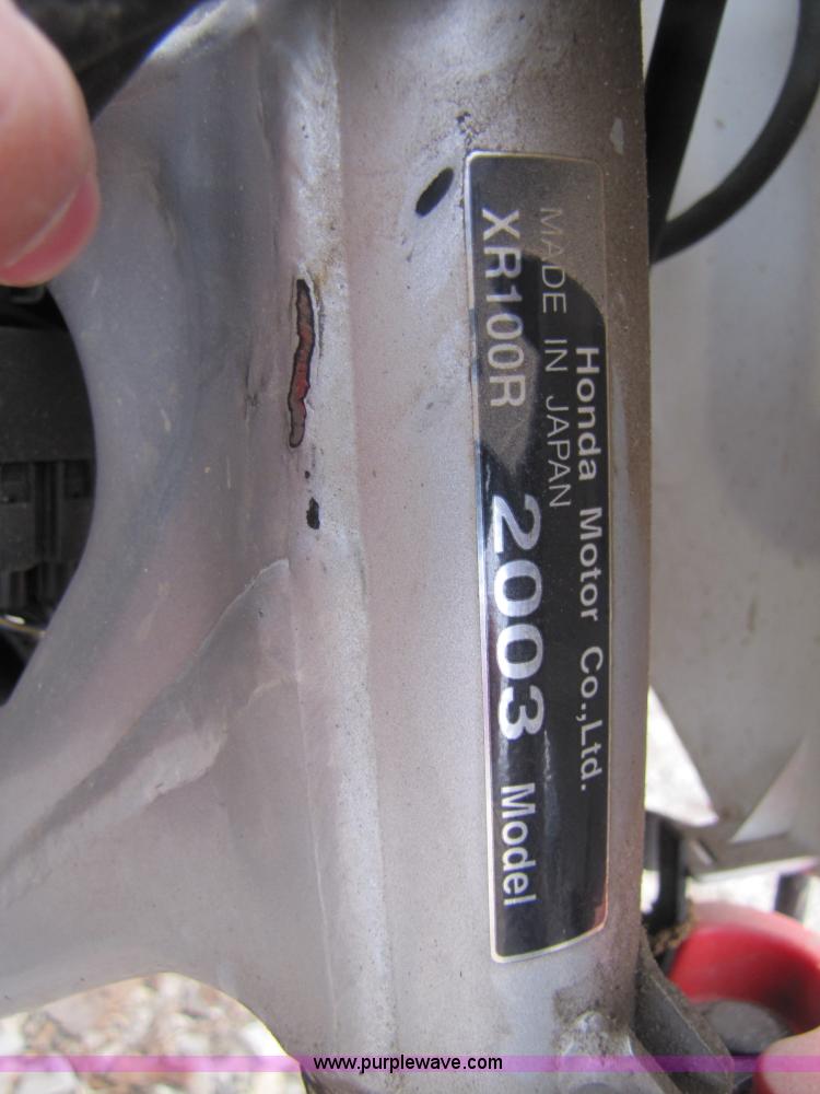 image for item 1052 2003 Honda XR100R dirt bike