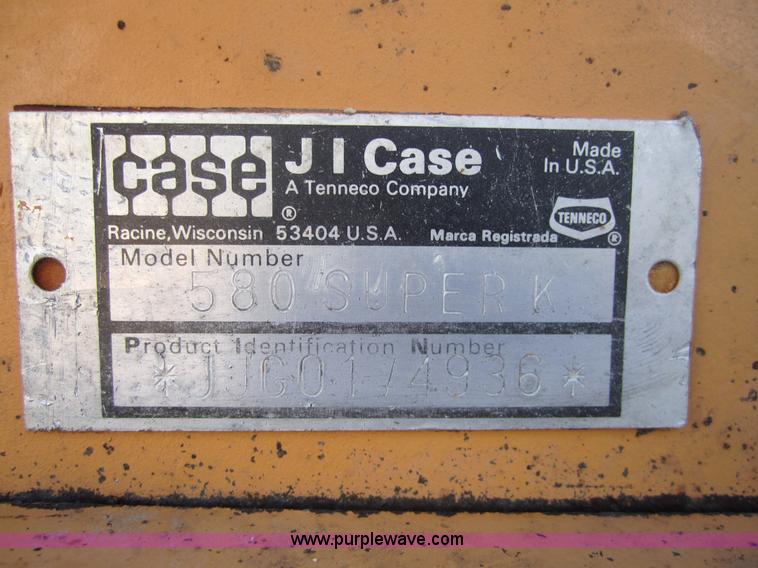 image for item 3125 Case 580 Super K backhoe