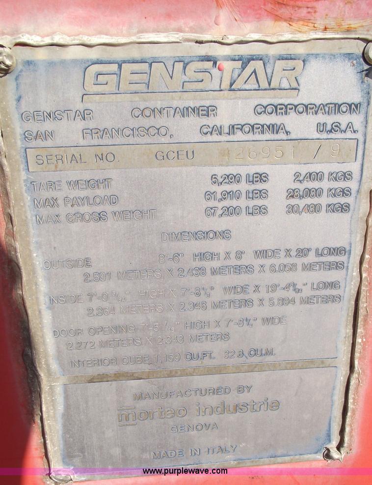 image for item 5374 20' Genstar container with open top