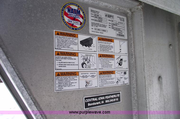 image for item 5387 2006 Featherlite 1585 all aluminum goose neck trailer