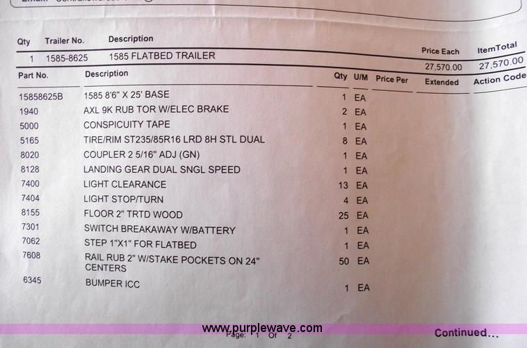 image for item 5387 2006 Featherlite 1585 all aluminum goose neck trailer