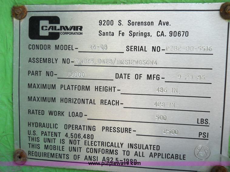 image for item 7792 1986 Condor 46 Qubic-8 elevating work platform