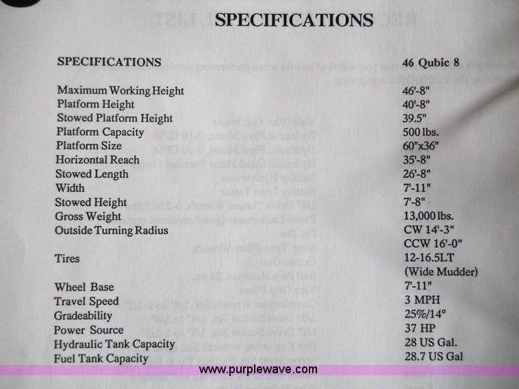 image for item 7792 1986 Condor 46 Qubic-8 elevating work platform