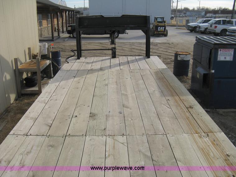 image for item 8147 2007 Shop built triple axle goose neck flatbed trailer