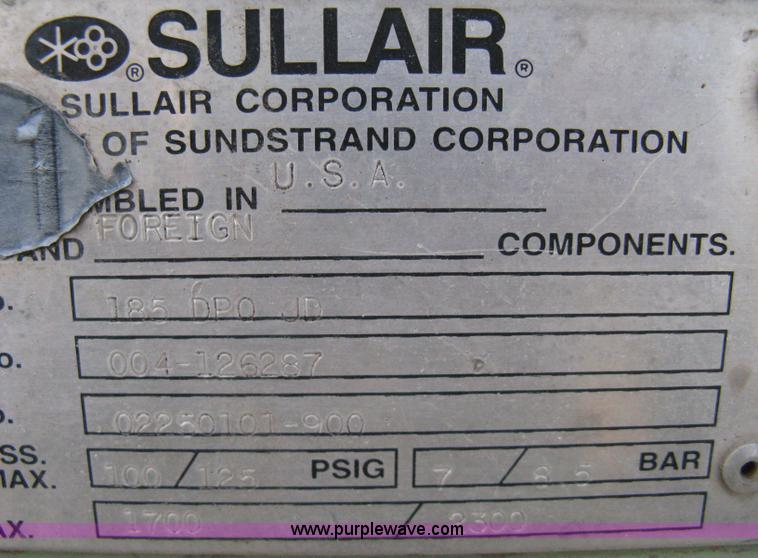 image for item 8148 Sullair 185 mobile compressor