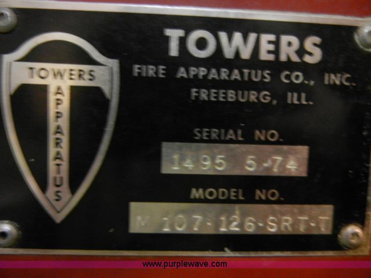 image for item 2210 1973 Ford Towers pumper firetruck