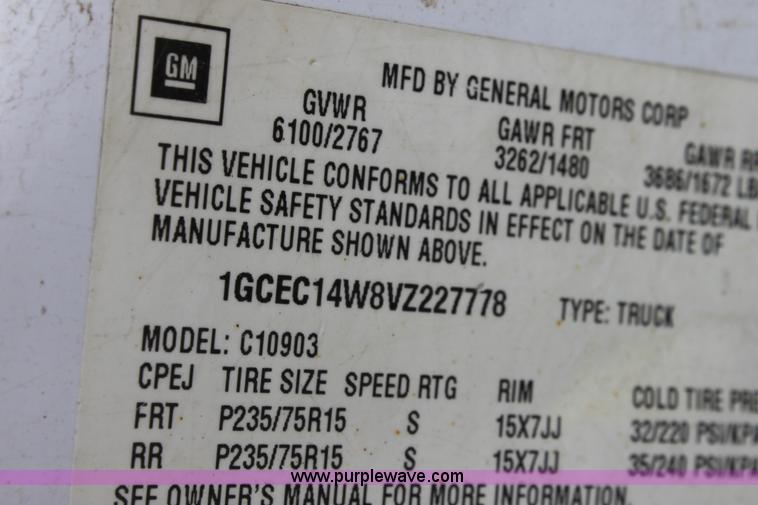 image for item 6489 1997 Chevrolet 1500 pickup truck