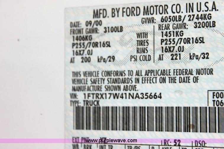 image for item 6523 2001 Ford F150 XLT supercab pickup truck